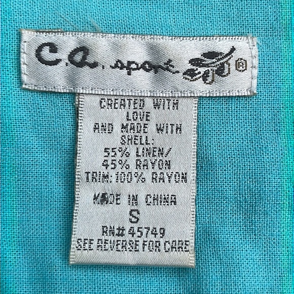 CA Sport vintage linen blend top S-M - Picture 7 of 10